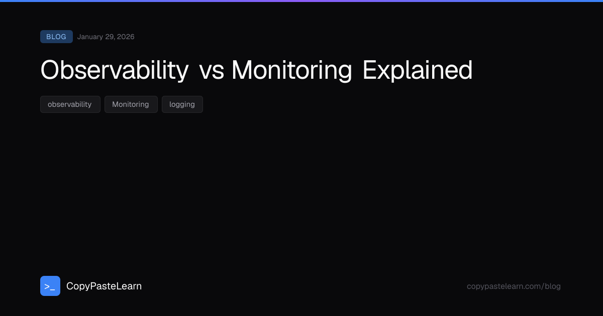 Observability vs Monitoring Explained — CopyPasteLearn